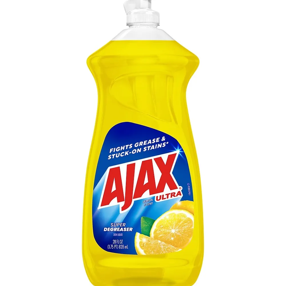 Ajax Liquid Dish Soap Lemon, 28 oz., 9/Carton (144673CT)