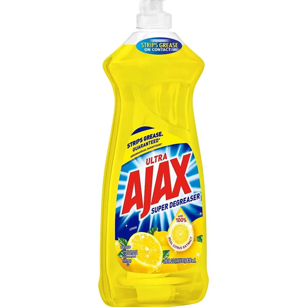 Ajax Super Degreaser Liquid Dish Soap, Lemon, 28 oz. (144673)