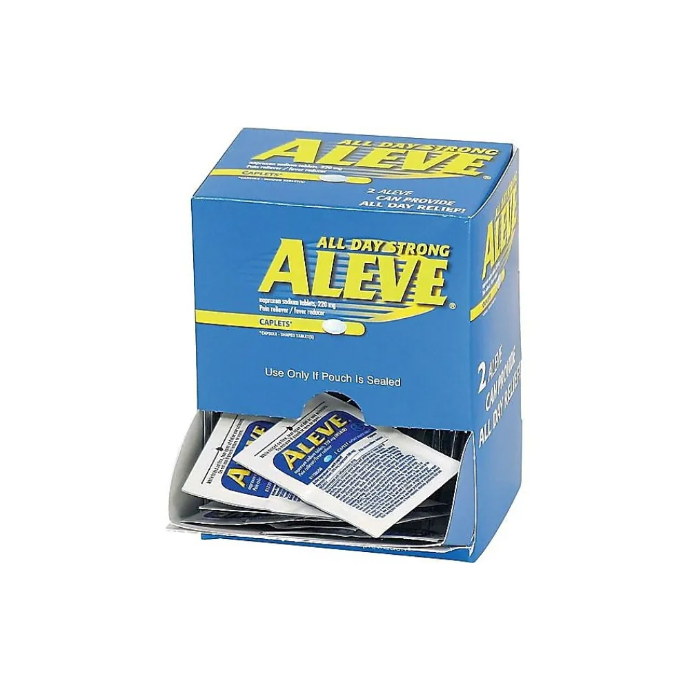 Aleve 220mg Naproxen Caplets, 1/Packet, 50 Packets/Box (7534-50X12-SBA)