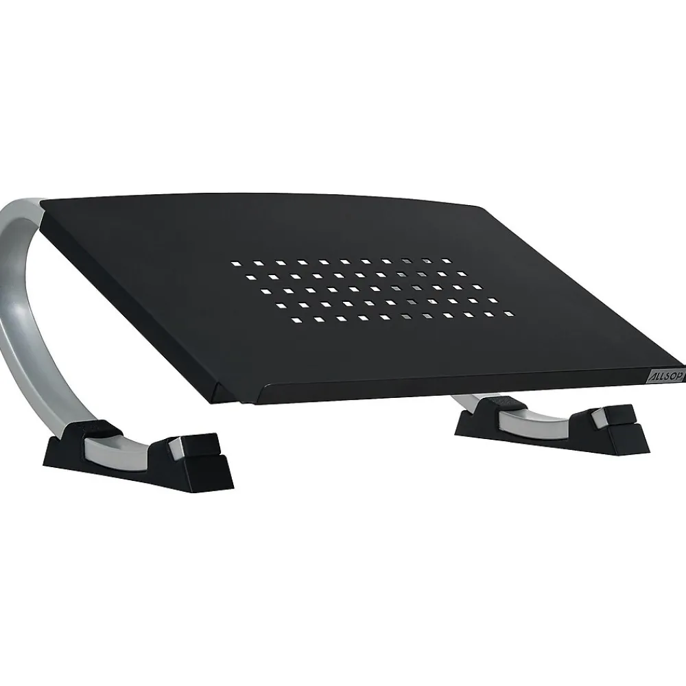 Allsop Redmond 14.75"W x 11.25"D Steel Laptop Stand, Black/Silver (30498)