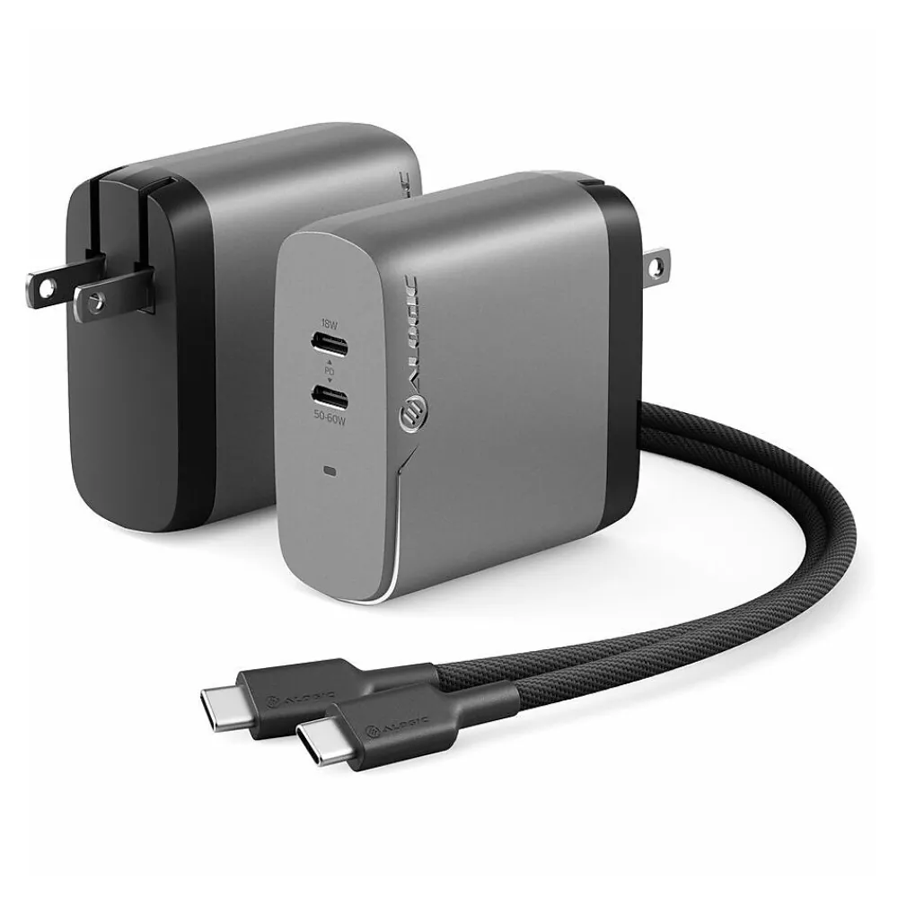 ALOGIC 2 Port 6W GaN Charger + USB-C Cable (WCG2X68SGR-US)