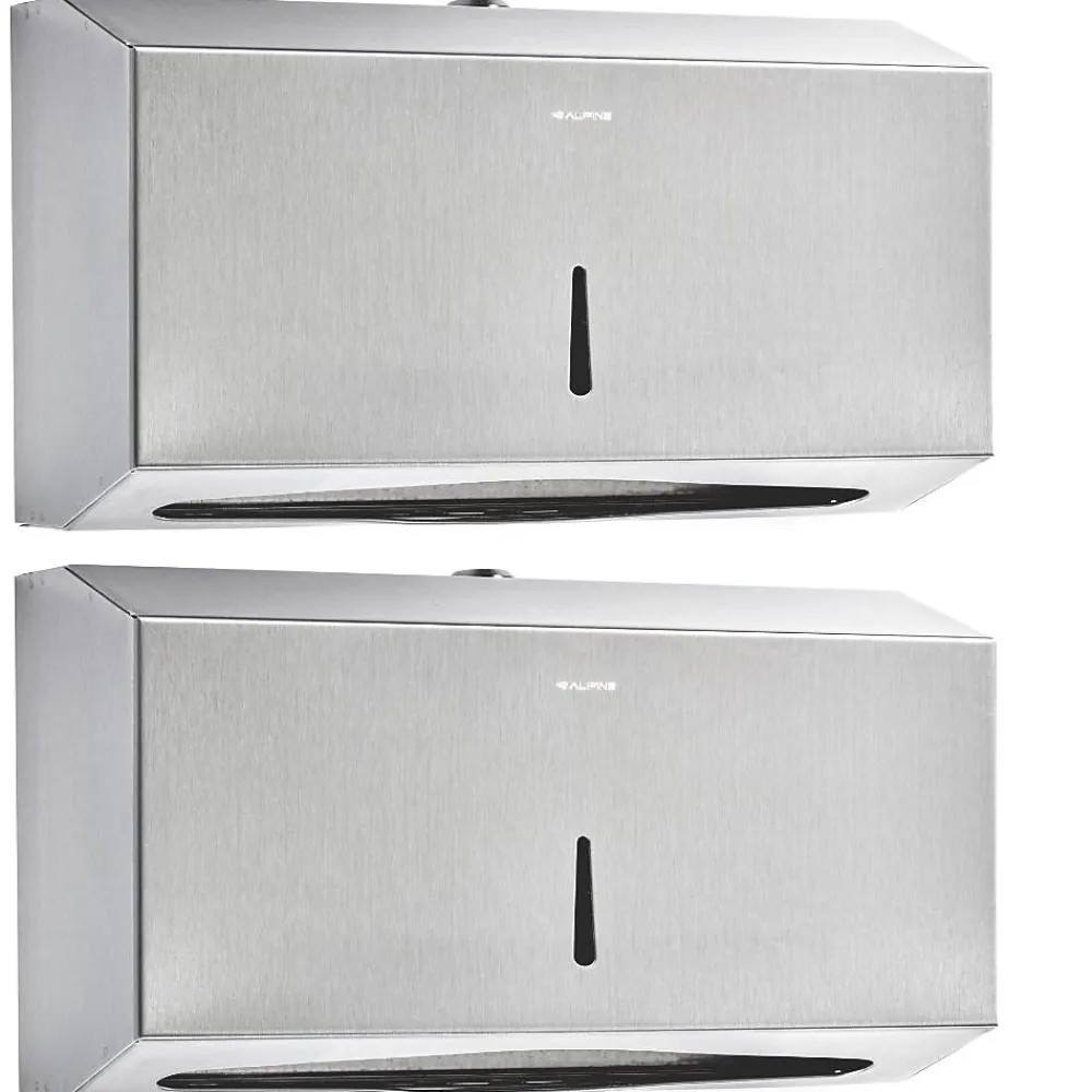 Alpine Industries Centerpull Paper Towel Dispenser, Stainless Steel, 2/Pack (481S-2PK)