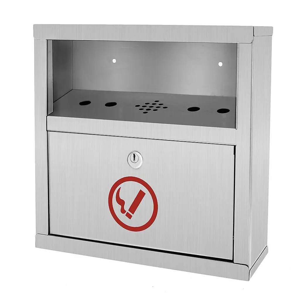 Alpine Industries Stainless Steel Outdoor Cigarette Receptacle, 1 Gallon, Stainless Steel (490-02-SS)