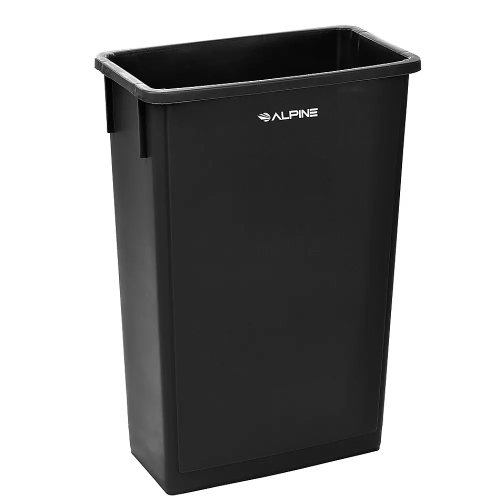 Alpine Industries Trash Can, 23 Gallon, Black, Commercial, 3/Pack (477-BLK-3PK)