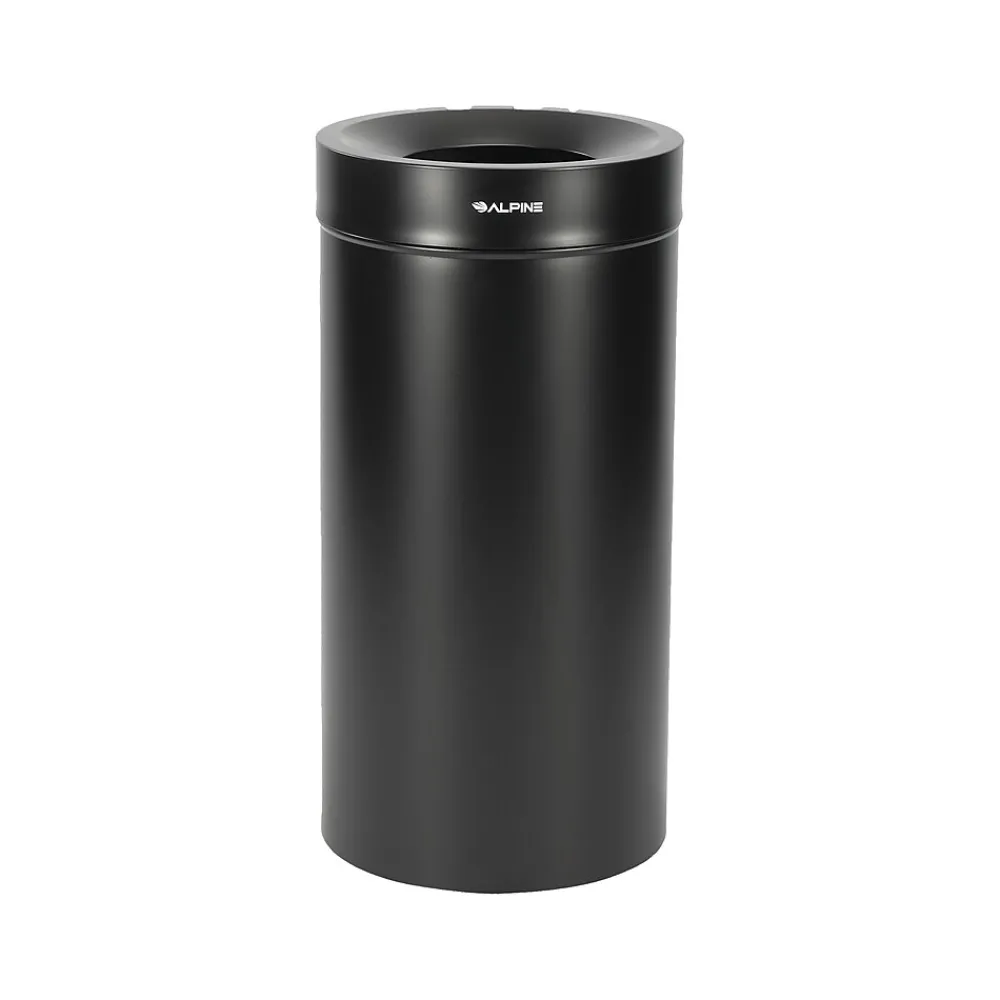 Alpine Industries Alpine Stainless Steel Trash Can, 27-Gallon, Matte Black (ALP475-27-BLK)