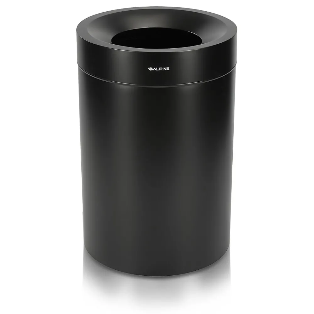 Alpine Industries Alpine Stainless Steel Trash Can, 50-Gallon, Matte Black (ALP475-50-BLK)