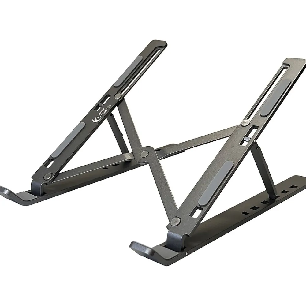 Amer 10" x 6" Aluminum Folding Laptop Stand, Dark Gray (AMRNS02DG)