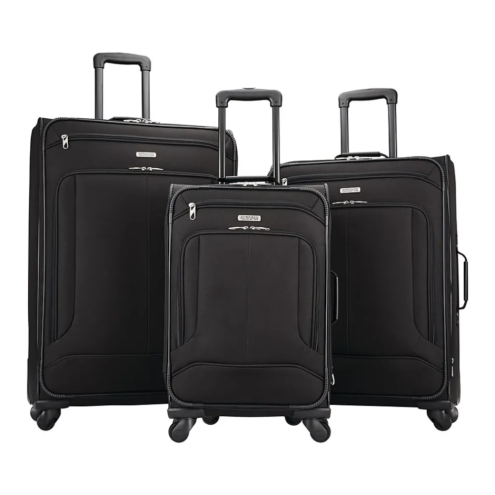 American Tourister Pop Max 3-Piece Spinner Luggage Set, Black (115358-1041)