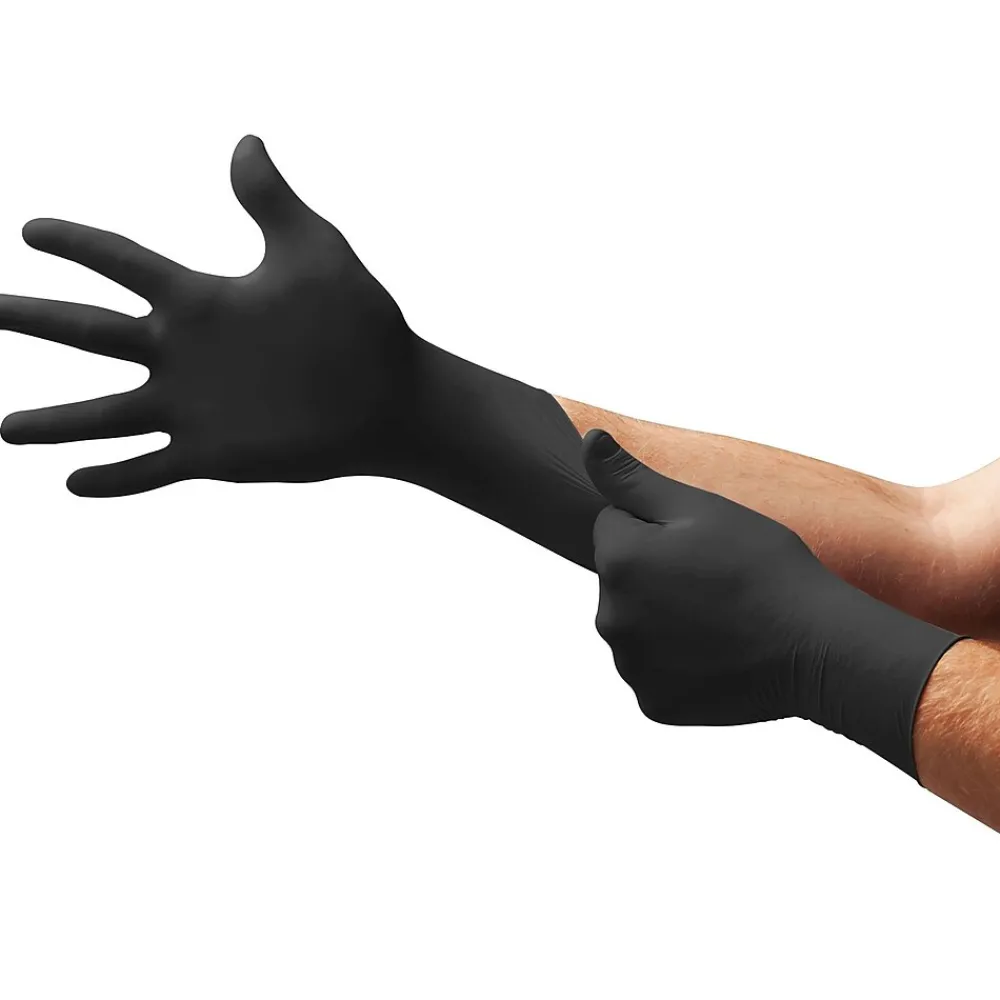 Ansell MIDKNIGHT® Black Powder Free Nitrile Exam Gloves, Latex Free, Size XXL, 100/Box (MK-29)