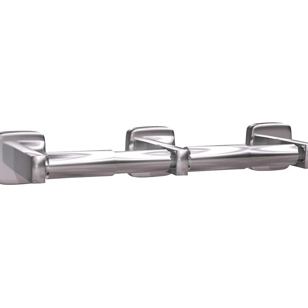 ASI ® Bathroom Tissue Dispenser, Double Roll, Surface Mounted, Stainless Steel, 2"H x 3 7/8"W x 13 1/2"L