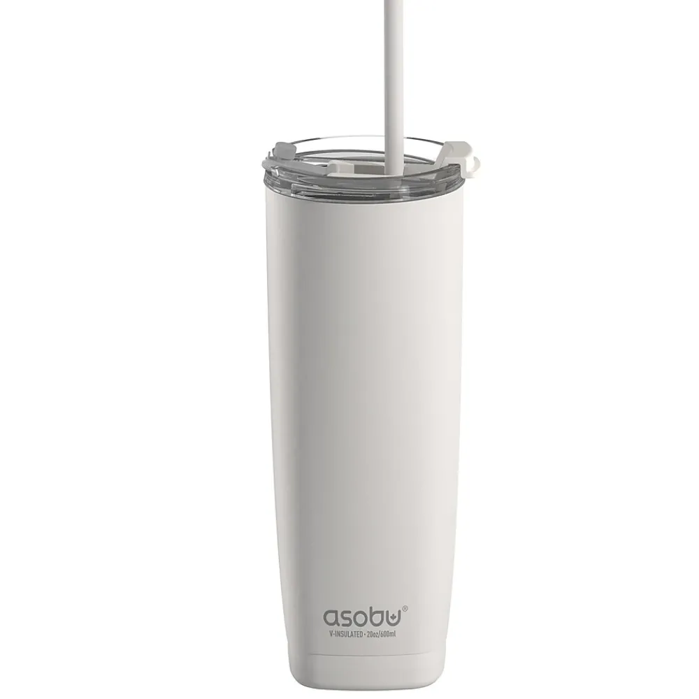 ASOBU 20-Ounce Aquilina Double-Wall-Insulated Stainless Steel Tumbler, White (NA-BF23W)