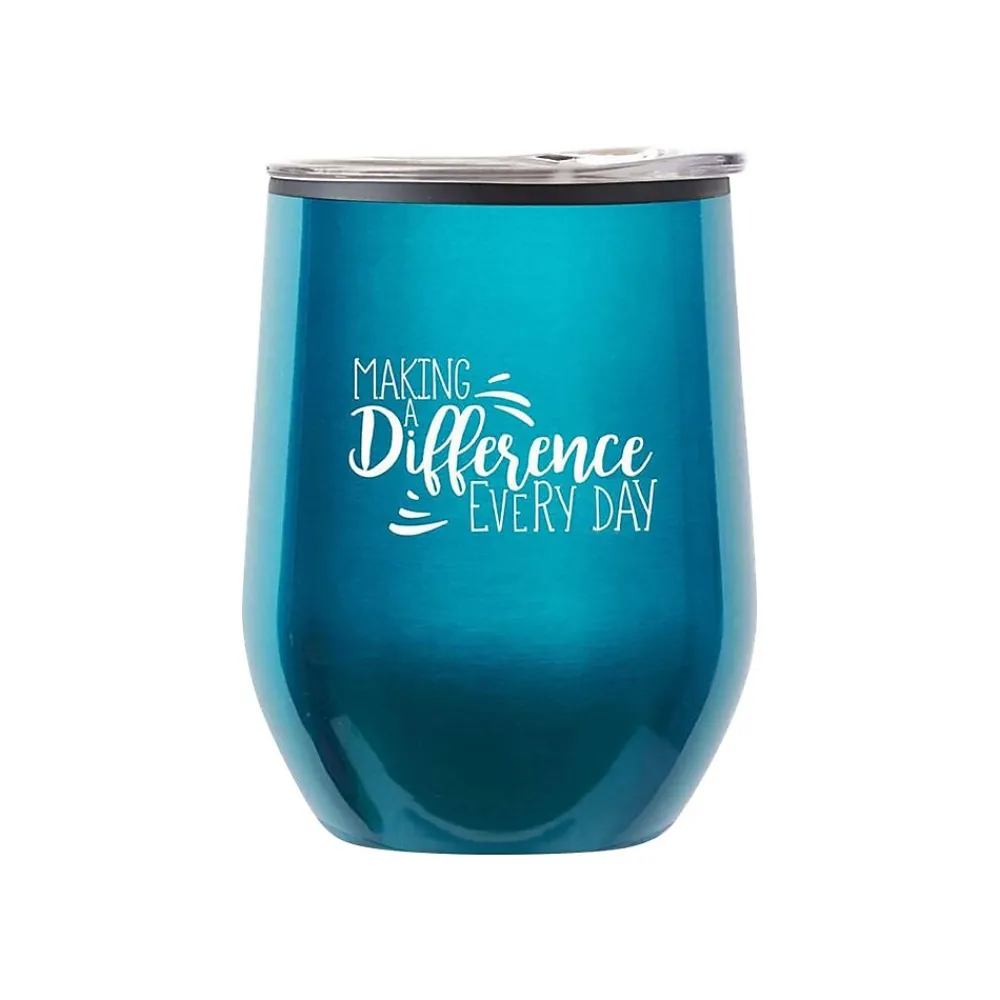 Baudville Cheers! Tumbler, Turquoise Metallic, 12 oz. (79955)