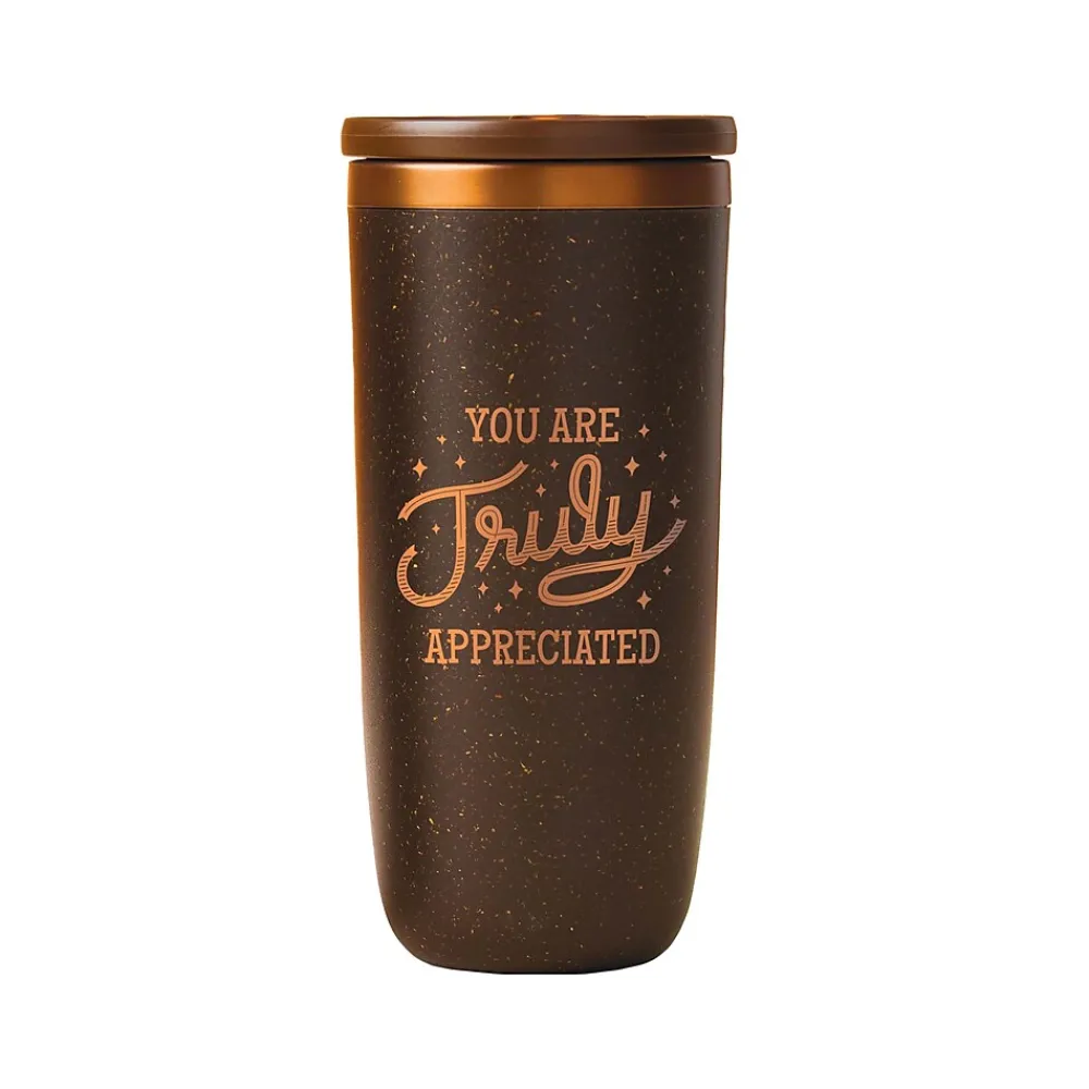 Baudville Cosmic Copper Truly Appreciated Tumbler, Brown/Copper, 16 oz. (93539)