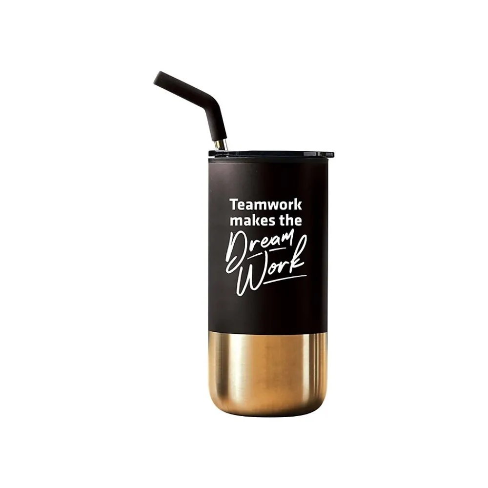 Baudville Tahoe Tumbler, Black/Gold, 16 oz. (93143)