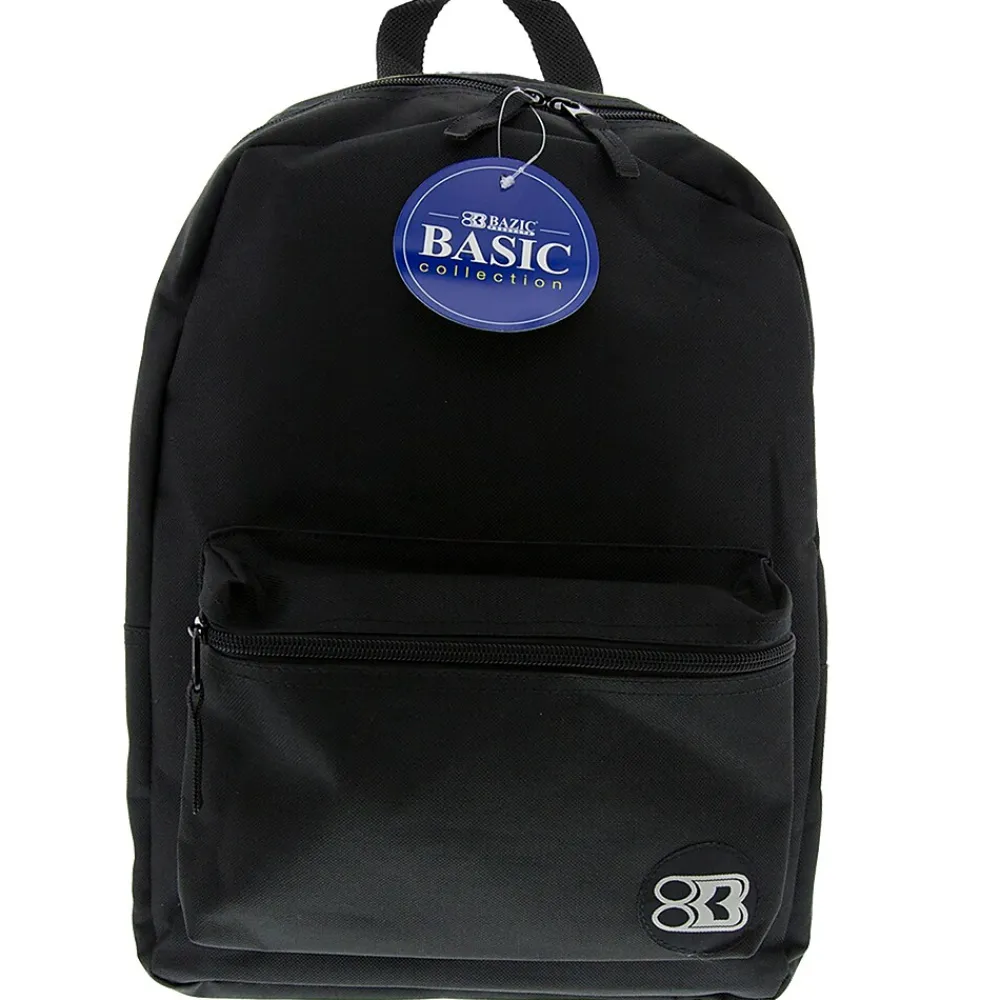 Bazic Basic Backpack, 16", Black, Pack of 2 (BAZ1030-2)