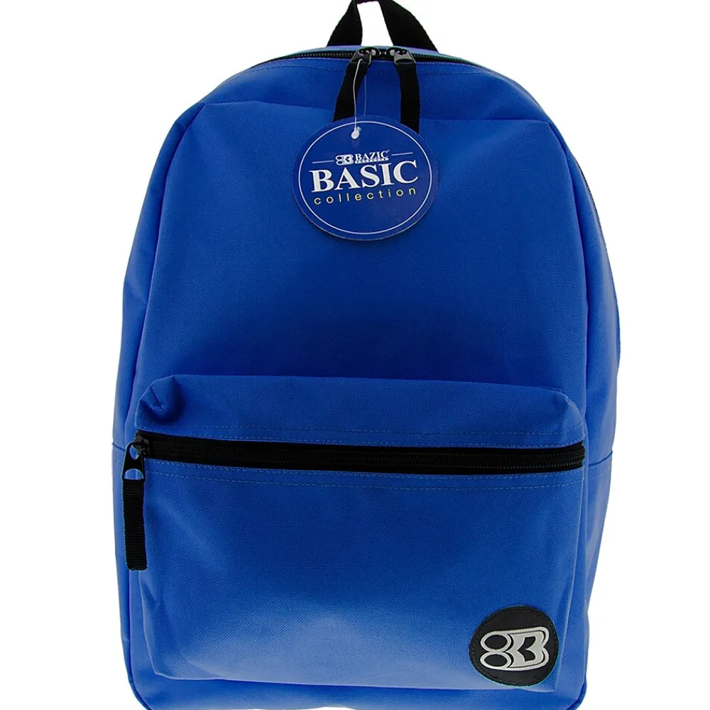 Bazic Basic Backpack, 16", Blue, Pack of 2 (BAZ1031-2)