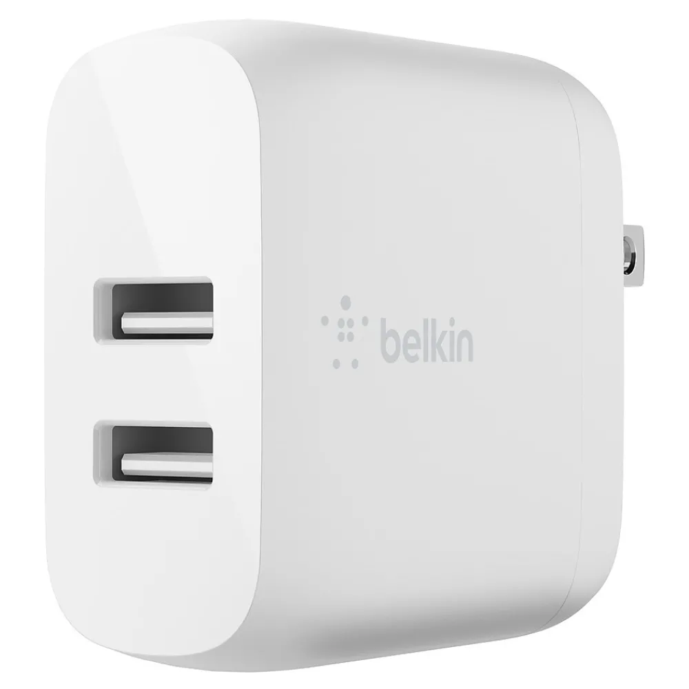 Belkin BOOST CHARGE Dual USB-A Wall Charger, 24 W, White