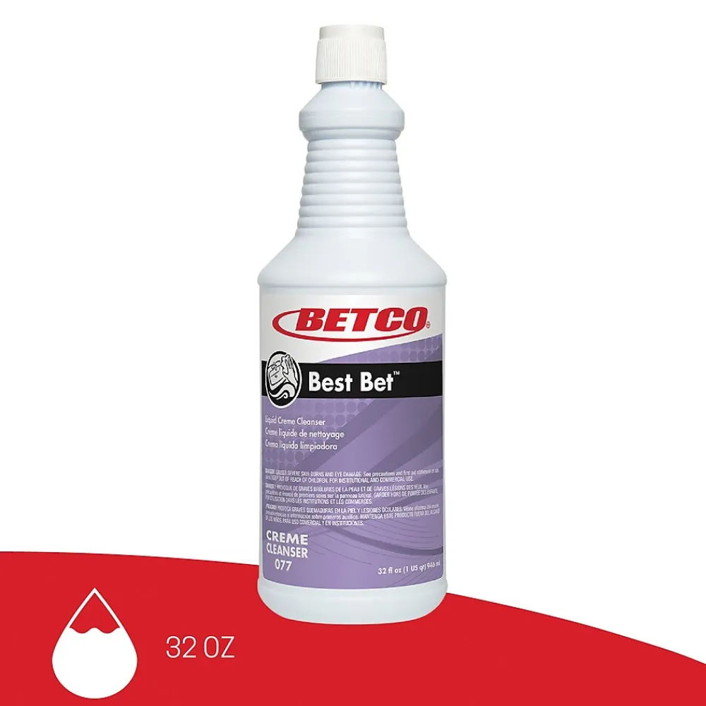 Betco Best Bet Abrasive Creme Cleanser, 32 oz., 12 Bottles/Carton (771200X)