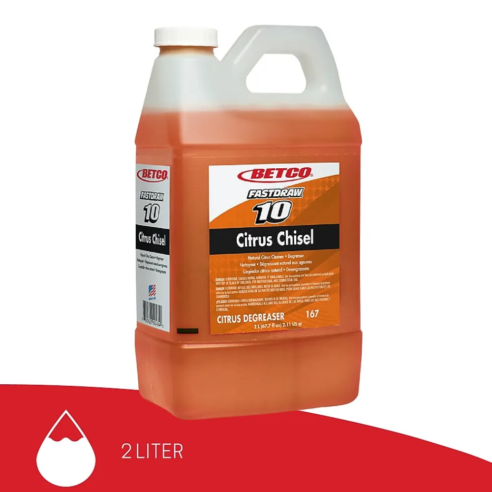 Betco Fastdraw 10 Citrus Chisel Cleaner/Degreaser, Citrus Scent, 67.6 oz., 4/Carton (BET1674700)
