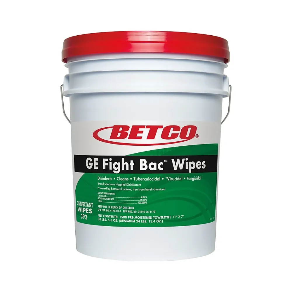 Betco GE Fight Bac Disinfecting Wipes, 1500 Wipes/Container, 1500/Pack (392F500)