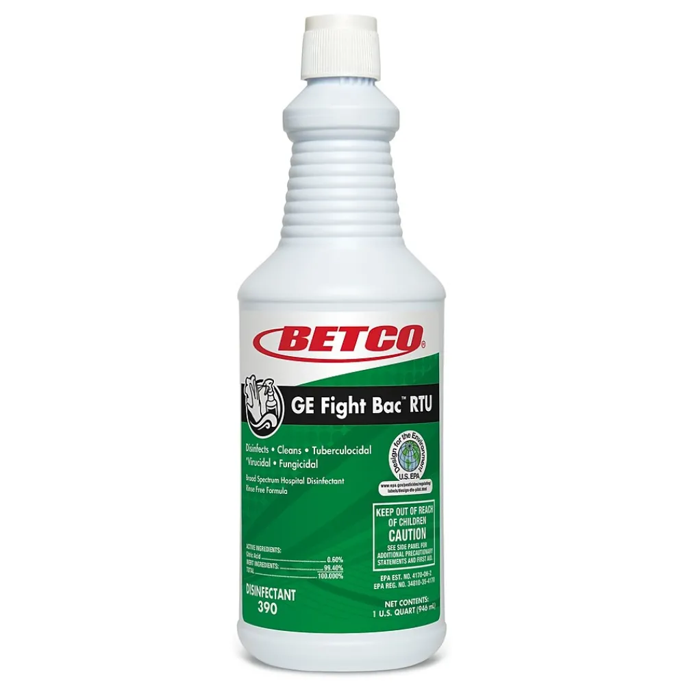 Betco GE Fight Bac RTU Disinfectant with Trigger, Fresh, 32 oz., 12/Carton (3901200)