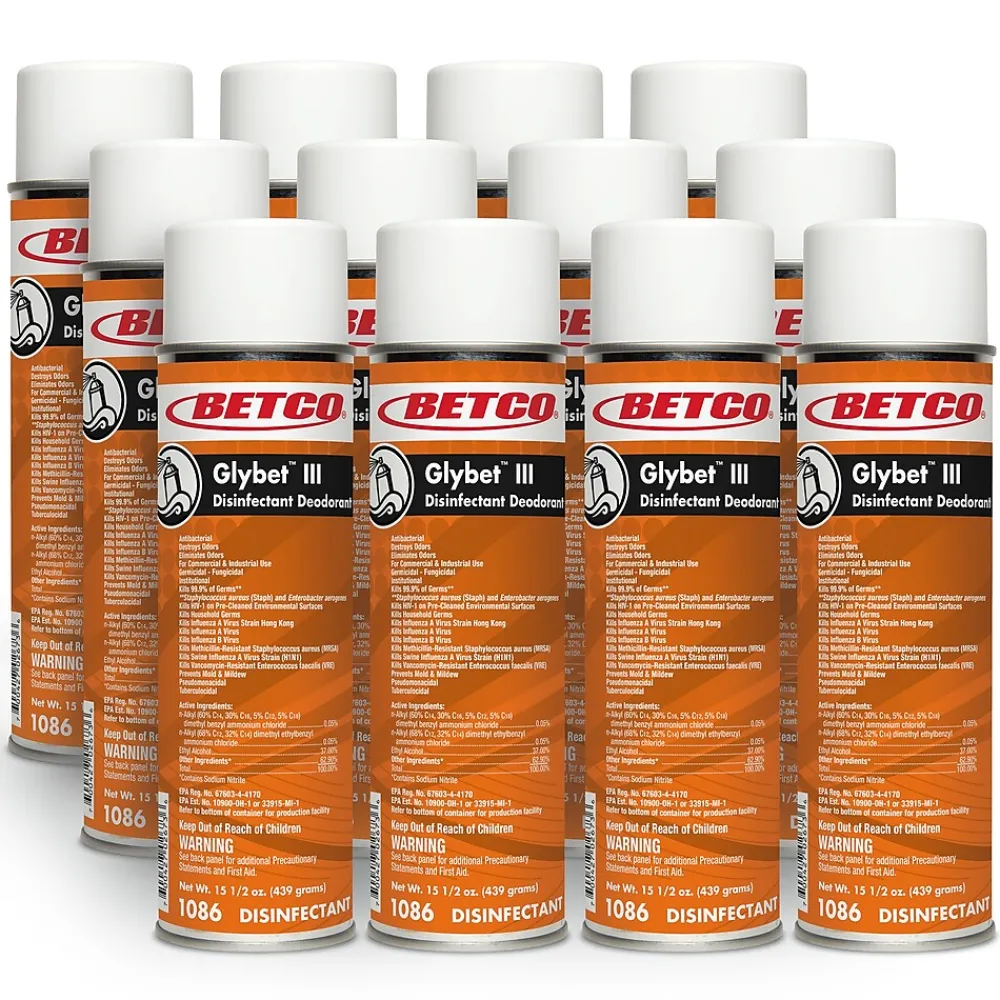 Betco Glybet III Disinfectant, Citrus Bouquet Scent, 15.5 Oz., 12/Carton (10862300)