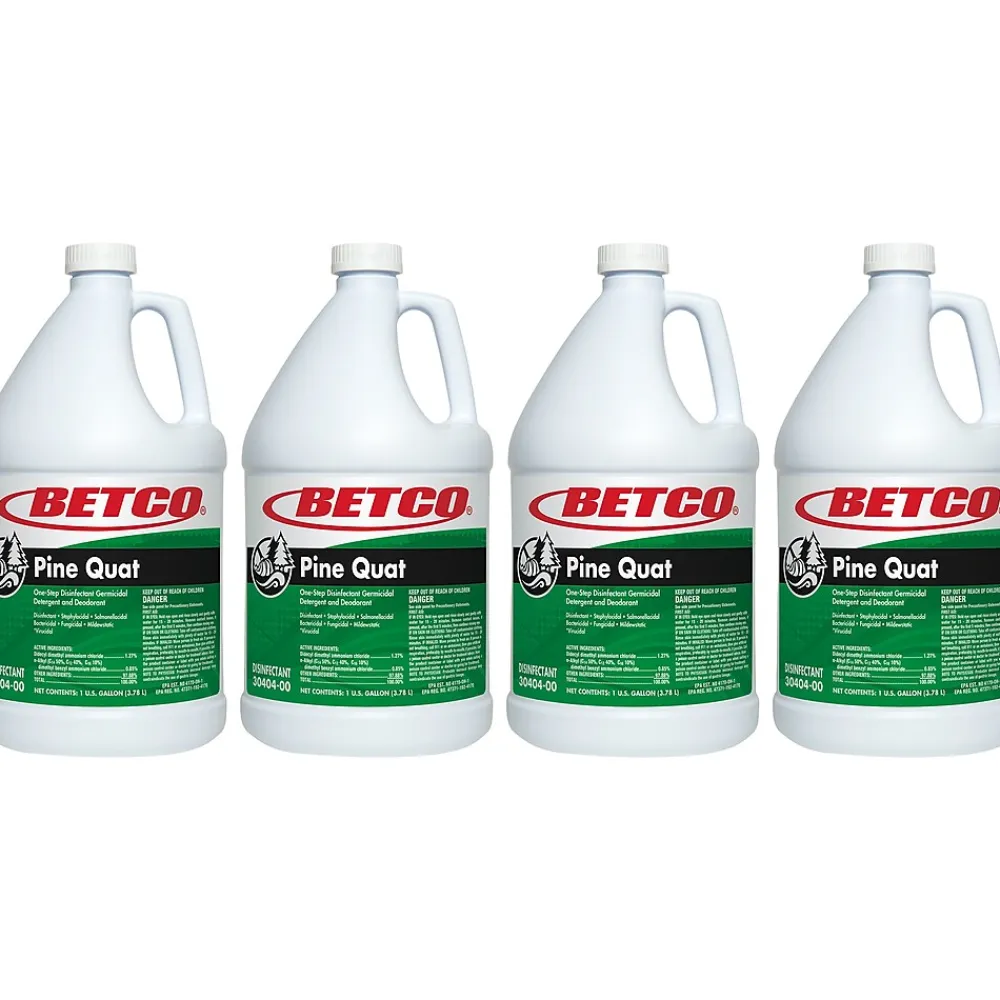 Betco Pine Quat Disinfectant Liquid Bottle, Pine, 128 oz., 4/Carton (30404-00)