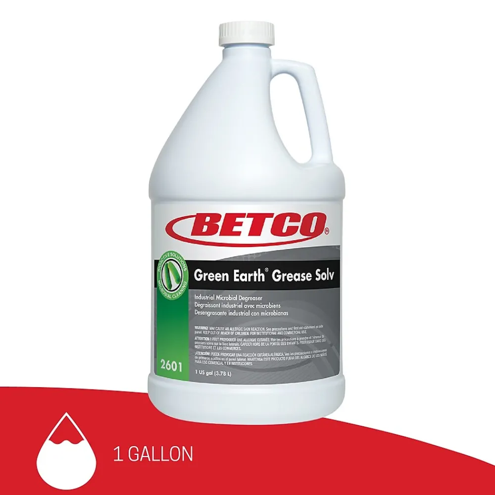 Betco Probiotic Grease Solv Industrial Microbial Degreaser, Orange Scent, 1 gal Bottle, 4/Carton (BET26010400)