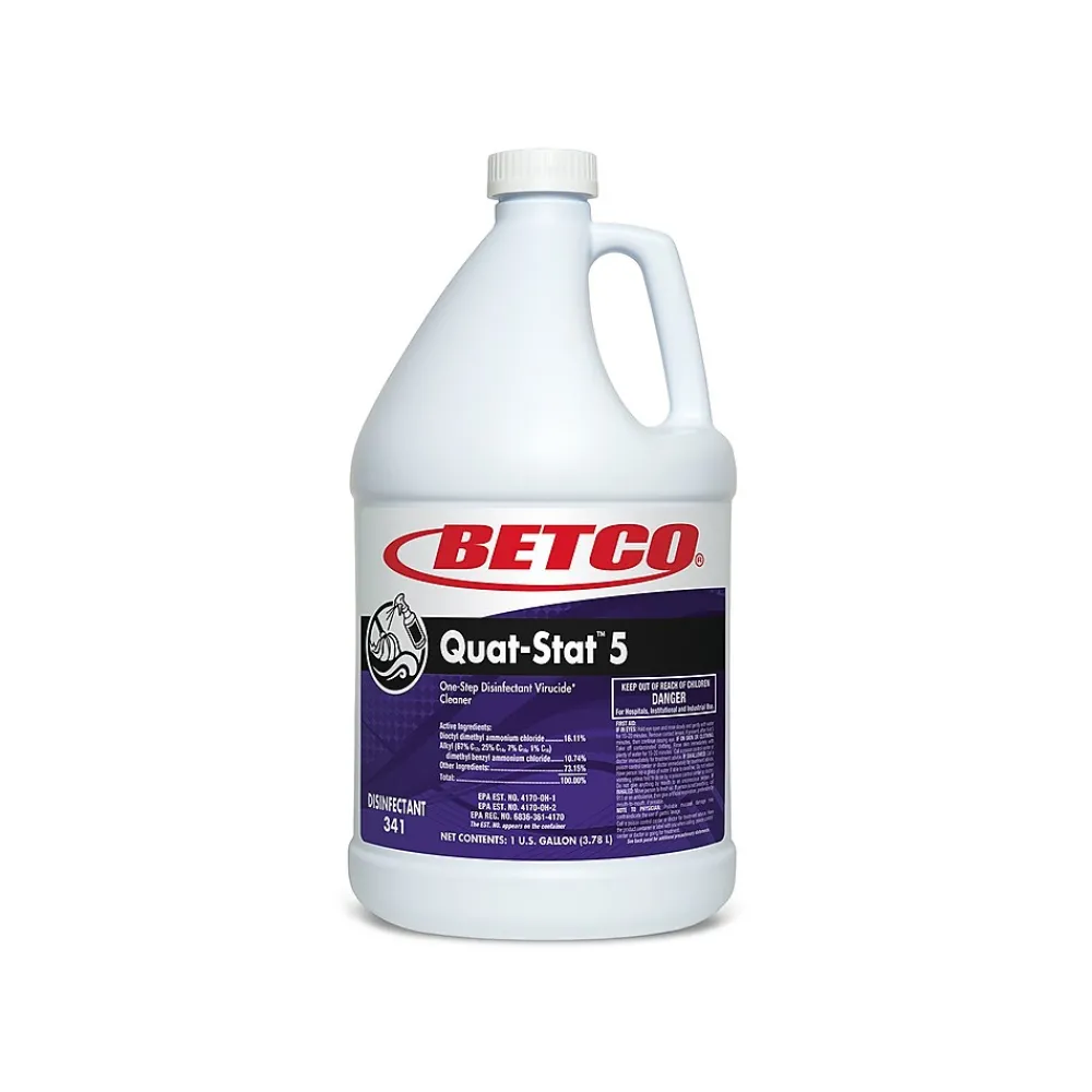 Betco Quat-Stat 5 Disinfectant Liquid Bottle, Lavender, 128 oz., 4/Carton (34104-00)