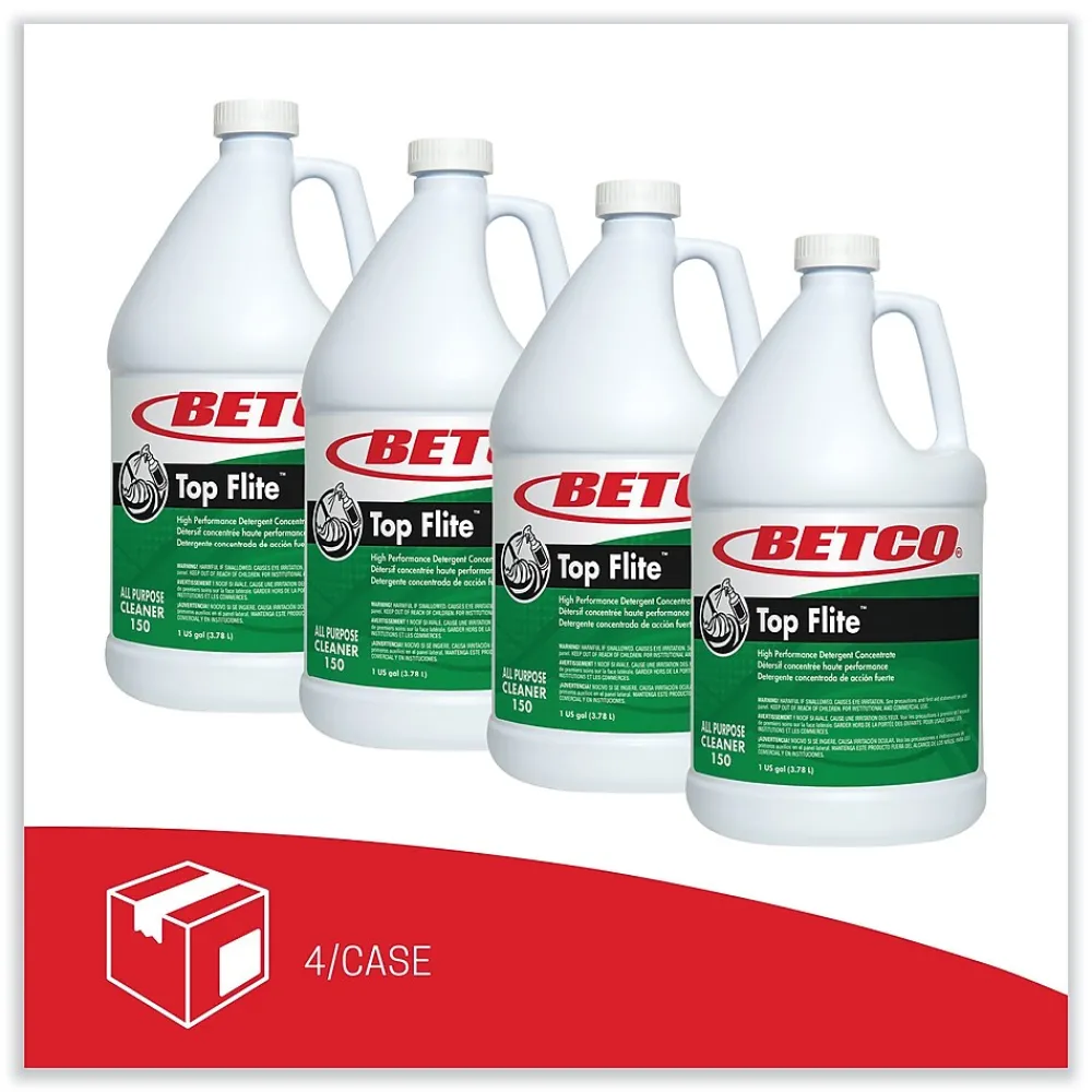 Betco Top Flite All-Purpose Cleaner, Mint Scent, 1 Gal. Bottle, 4/Carton (BET1500400)