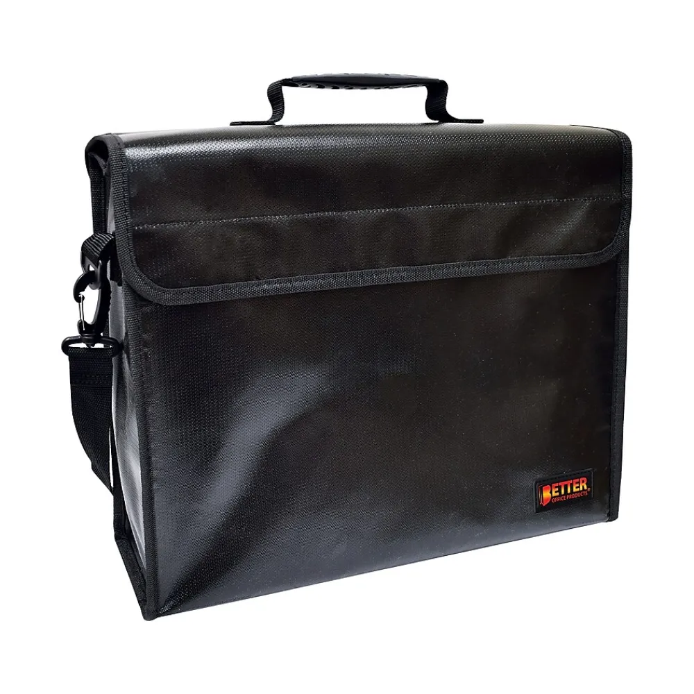 Better Office Fabric Water-Resistant Briefcase, Black (24521)