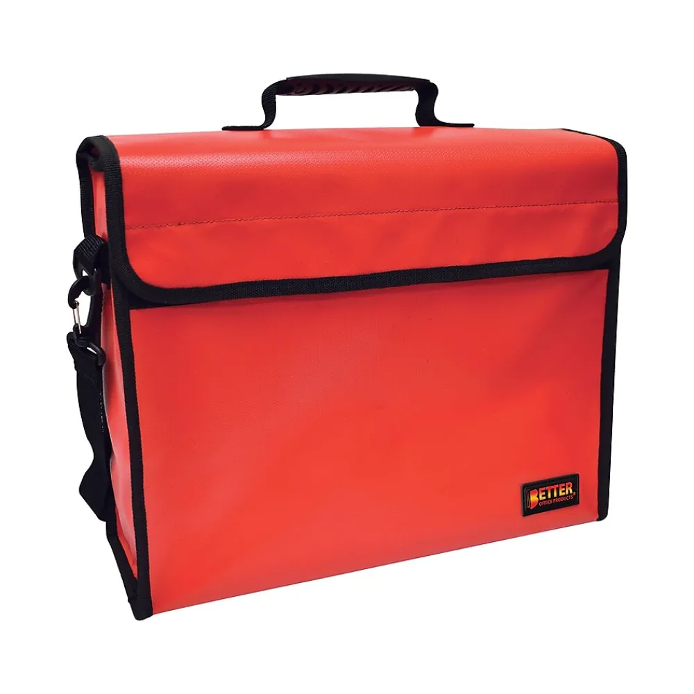 Better Office Fabric Water-Resistant Briefcase, Red (24523)