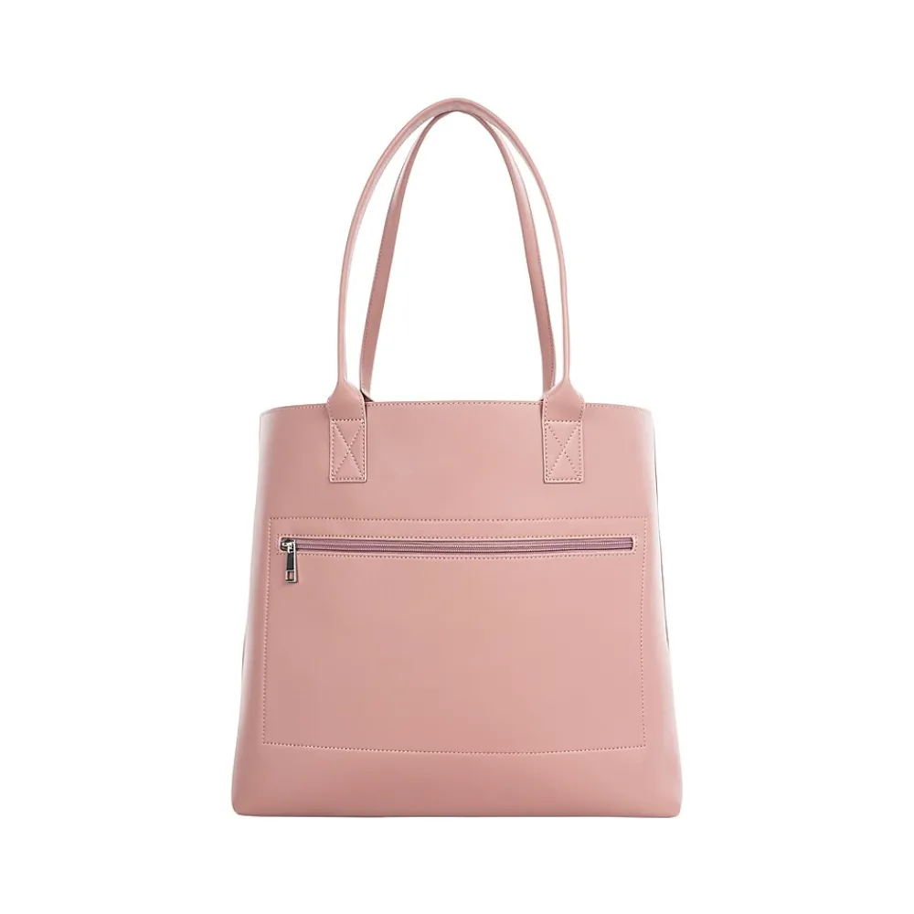 Bond Street Pink Vegan Leather Tote Bag, Medium (LBG5054BS-PINK)