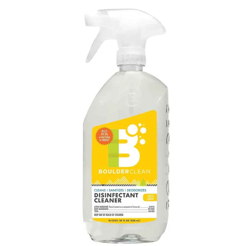 Boulder Clean Disinfecting Cleaner, Lemon Scent, 28 Oz. (003007)