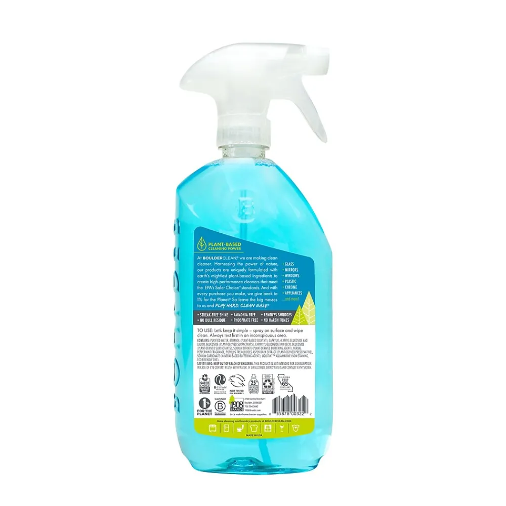 Boulder Clean Glass + Surface Cleaner, Herbal Peppermint Scent, 28 Oz. (003229EA)