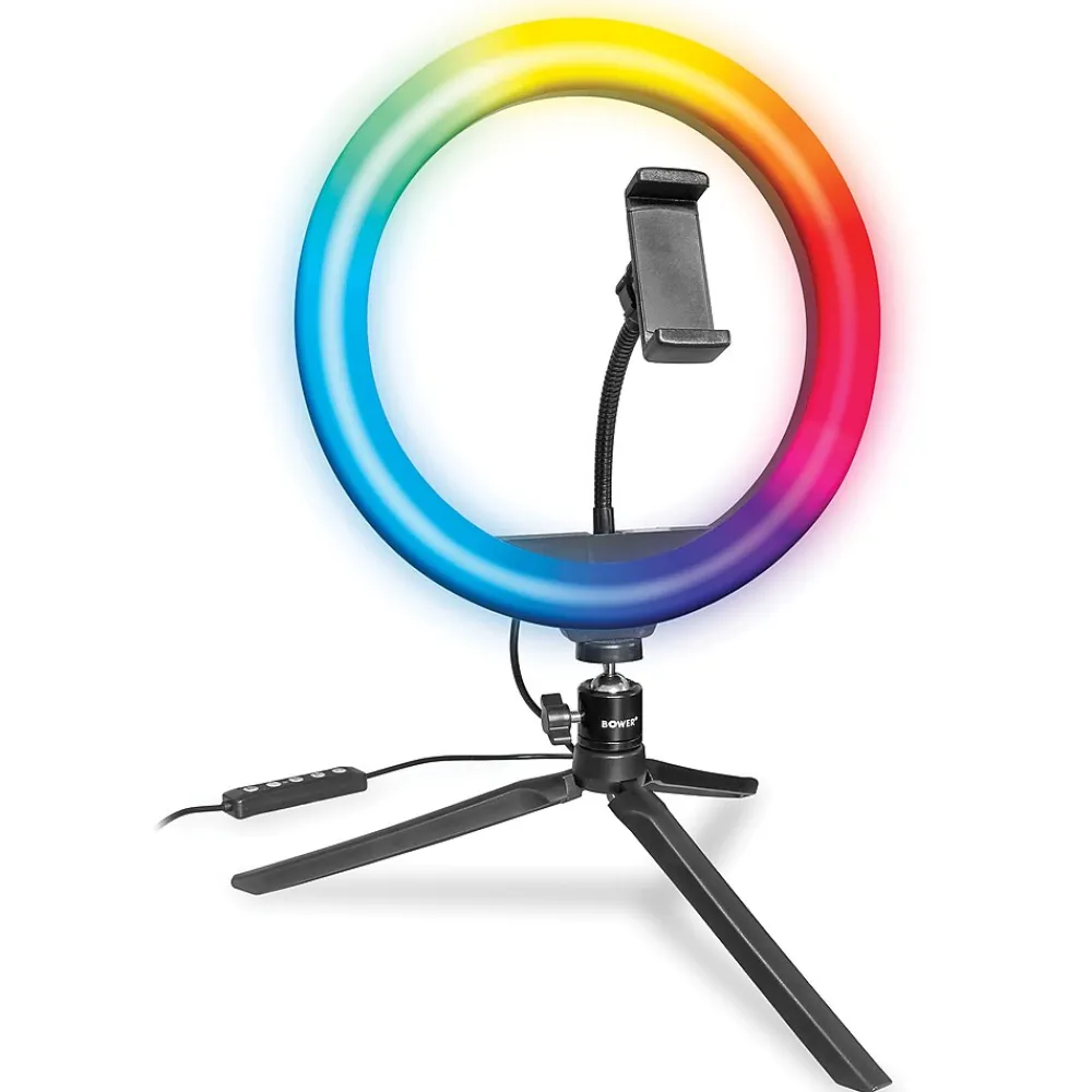 Bower 10" RGB Selfie Desktop Ring Light Studio Kit (WA-RGB10TT)