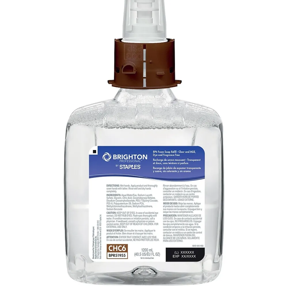Brighton Professional Foaming Hand Soap Refill for BP6 Dispenser, 1200 ml, 2/Carton (51955)