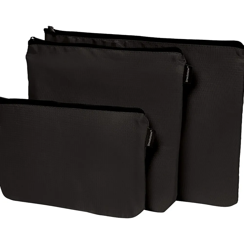 Brookstone 13.58" Polyester Travel Pouch Set, Black (BNPP0001)