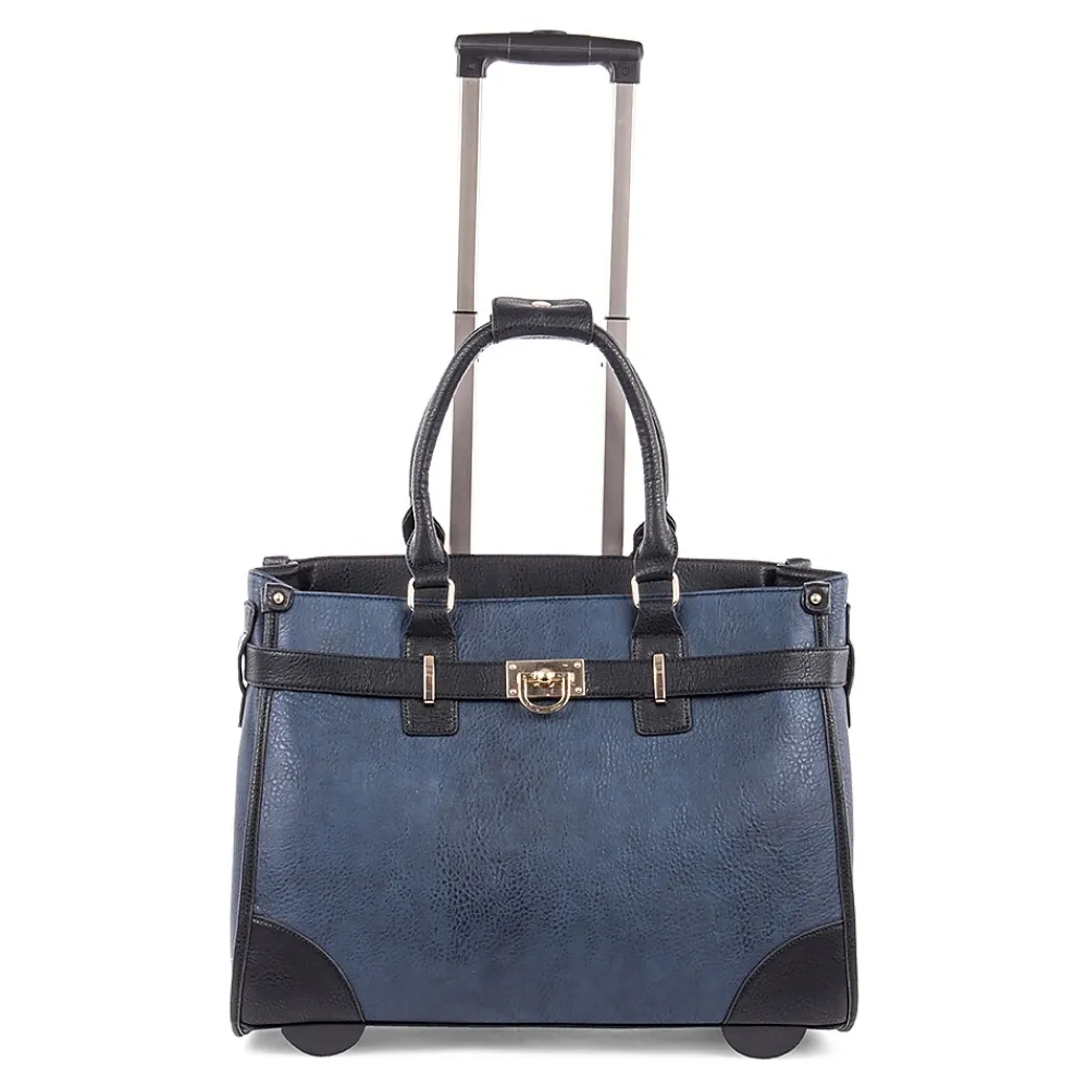 Bugatti Ladies Bag on Wheels, Blue/Black (LBZW1704-BLACK)