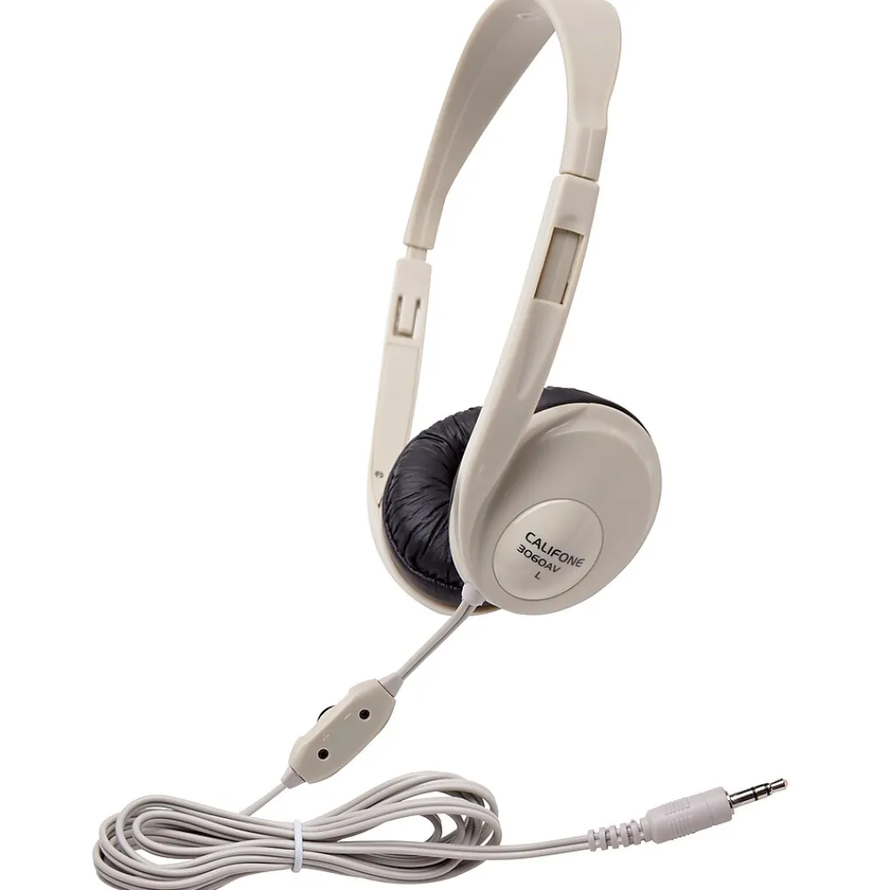 Califone Translucent Multimedia Stereo On-Ear Headphone, Silver (CAF3060AV)