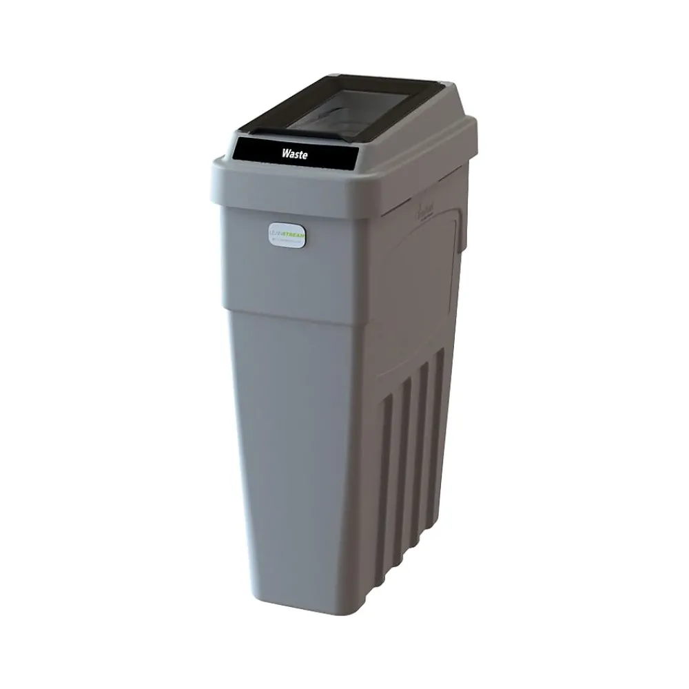 CleanRiver LeanStream Trash Can, 23 Gallon, Gray (LS1-002)