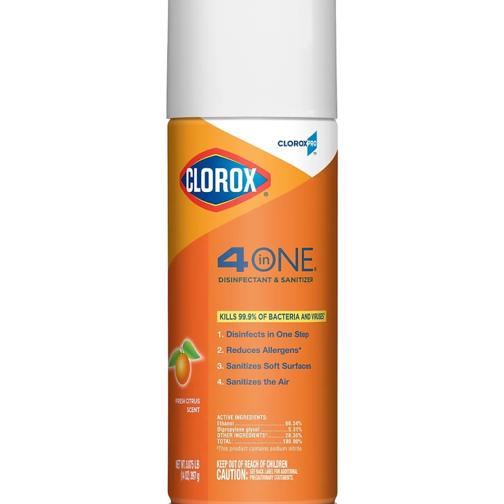 Clorox 4 in One Disinfectant & Sanitizer, Citrus, 14 oz. Can (31043)