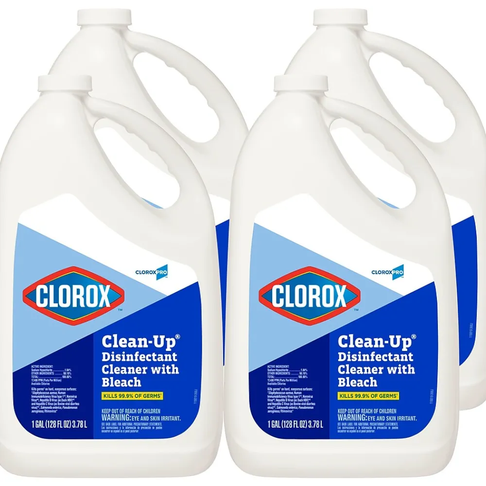 CloroxPro Clorox Clean-Up Disinfectant Cleaner with Bleach Refill, Unscented, 128 oz., 4/Carton (CLO 35420CT)