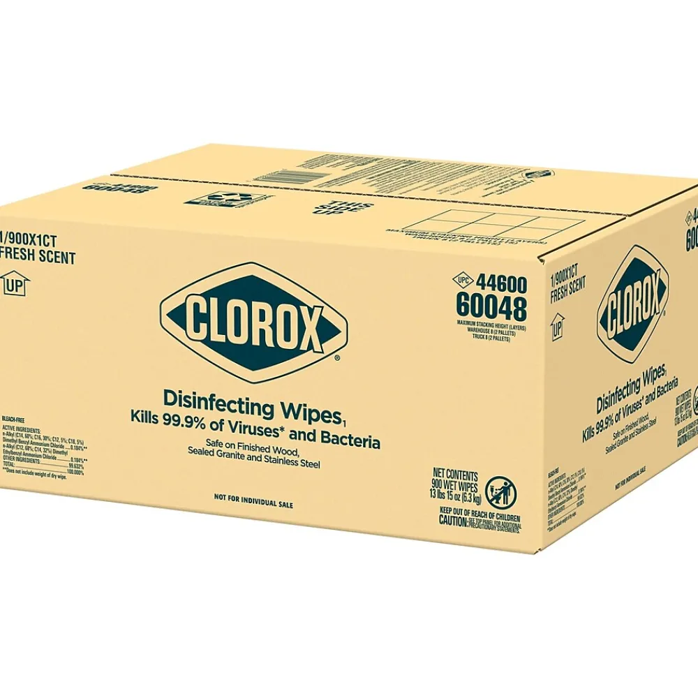 Clorox Disinfecting Wipes, Fresh Scent, 900/Carton (60048)