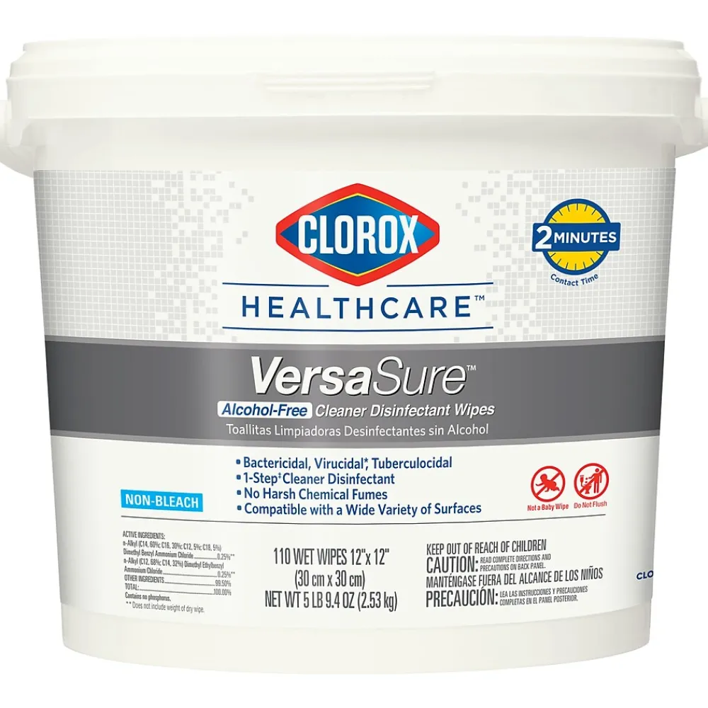 Clorox Healthcare VersaSure Disinfectant Wipes, 110 Wipes/Bucket (31759)