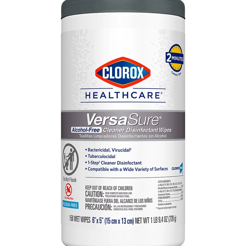 Clorox Healthcare VersaSure Disinfecting Wipes, 150/Canister (31758)