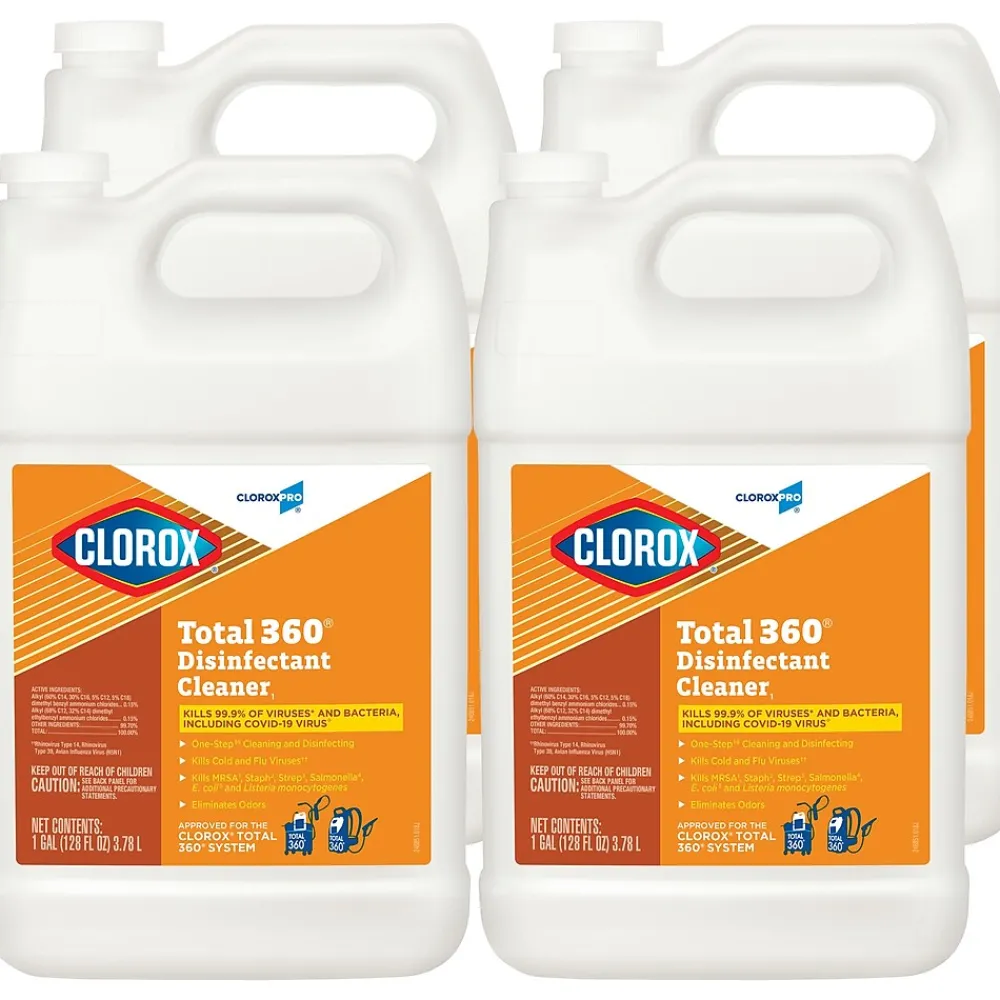 Clorox Total 360 Disinfectant Cleaner, 128 oz., 4/Carton (31650)