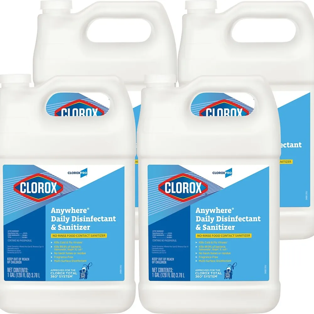 CloroxPro Anywhere Daily Disinfectant & Sanitizer, 1 gal., 4/Carton (31651)