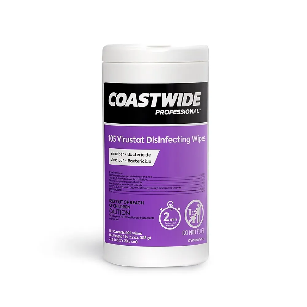 Coastwide Professional ™ Disinfecting Wipes, 100 Wipes/Container, 600 Wipes/Carton (CW105WW10-ACT)