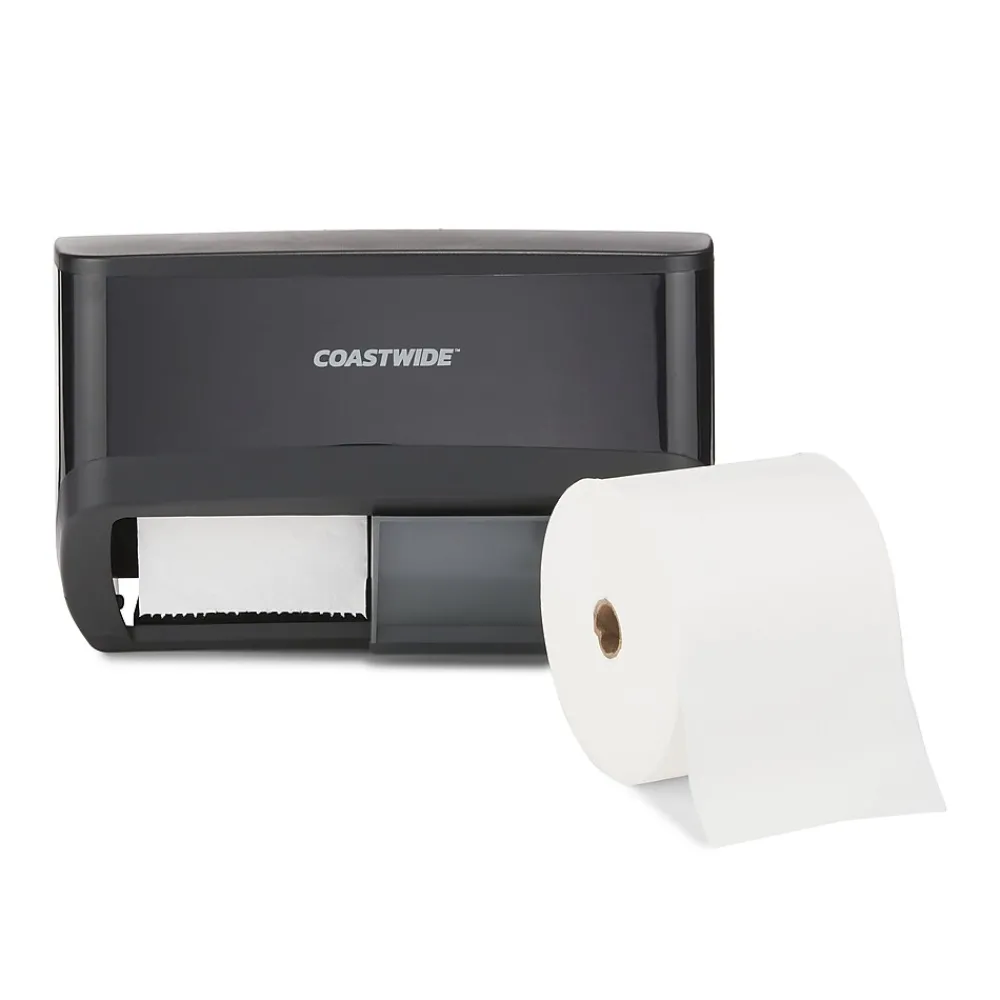 Coastwide Professional ™ J-Series Duo Bath Tissue Dispenser, Black (CWJ2BT-B)